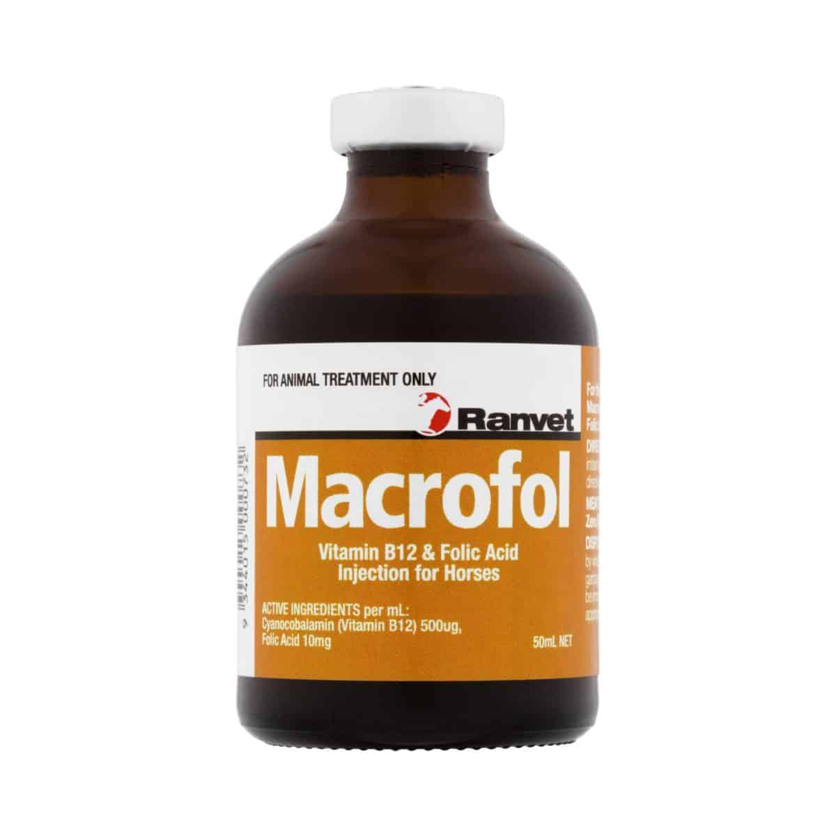 Macrofol Injectable Vitamin B12 & Folic Acid for Horses Ranvet