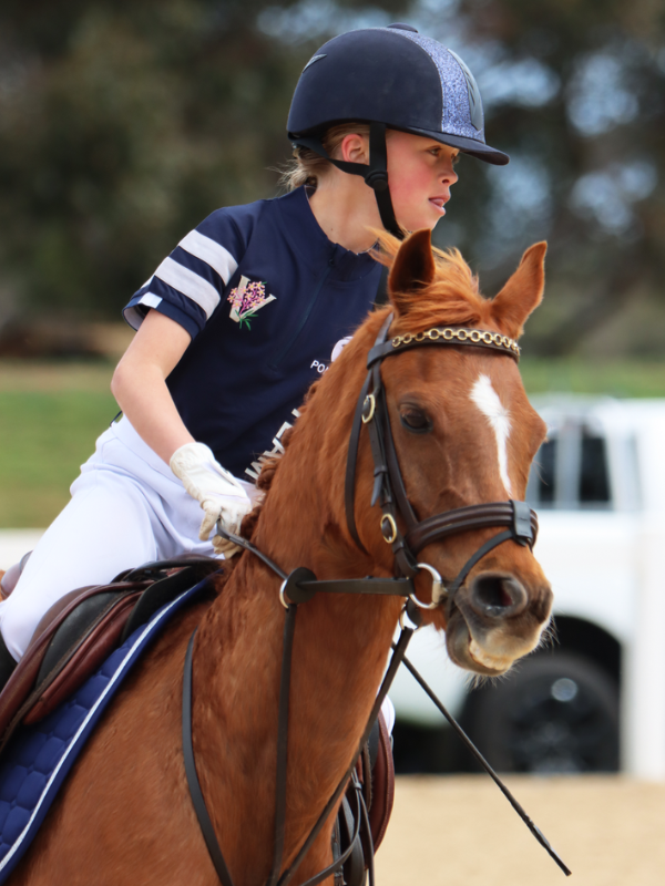 Pony club rider on course