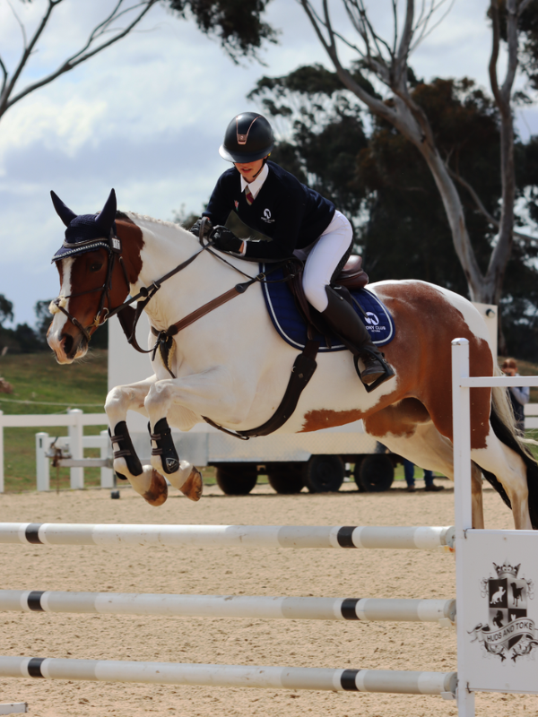 Pony club rider on course
