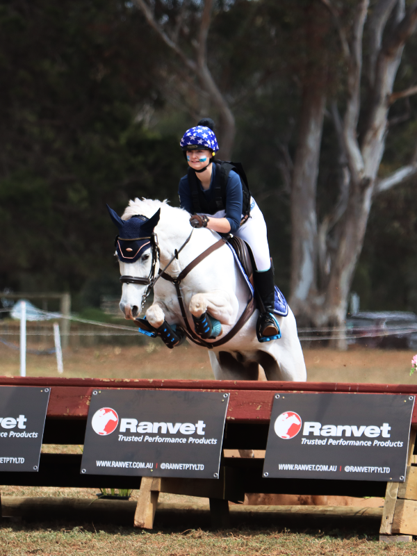 Pony club rider on course