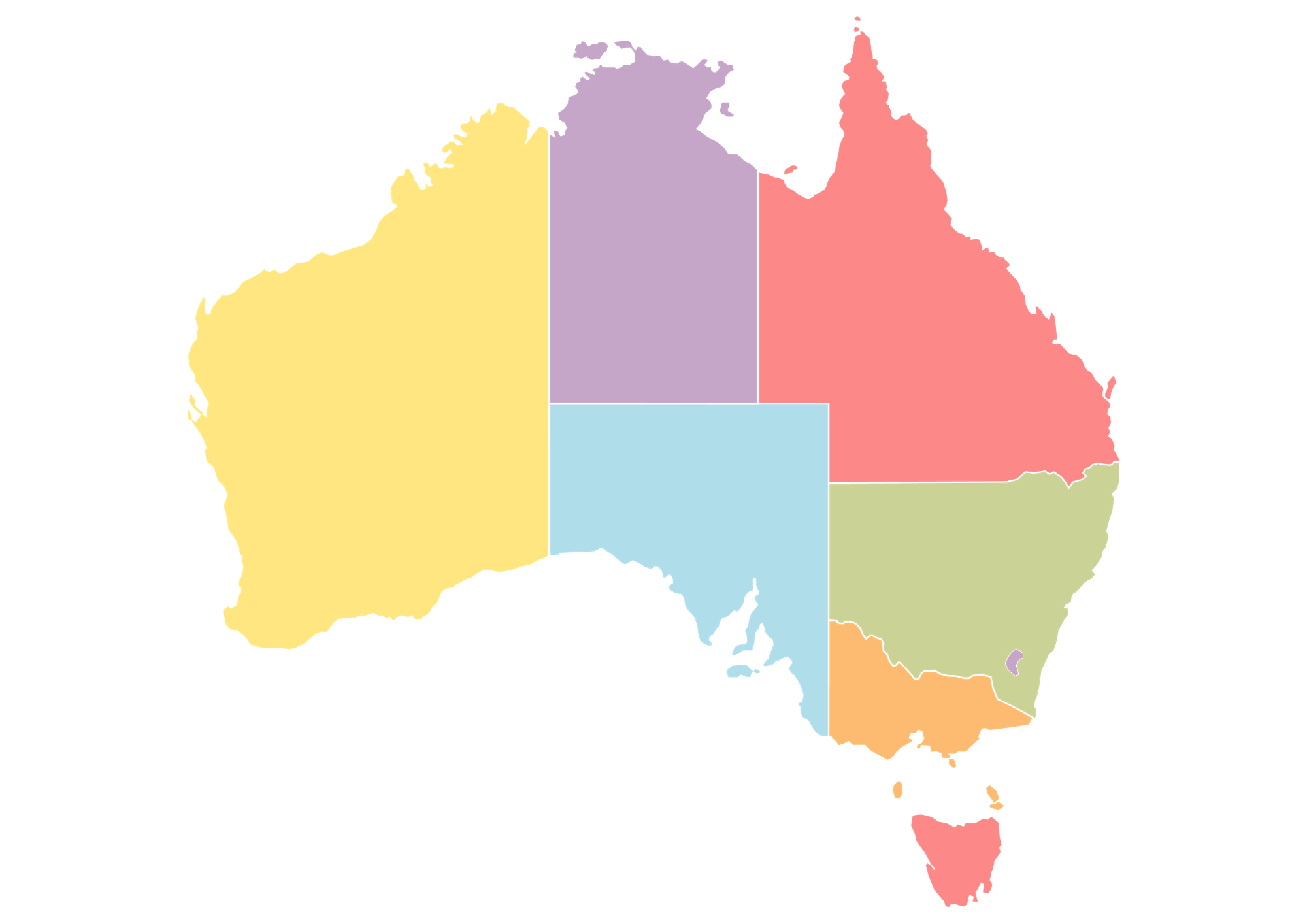 Australia points by state