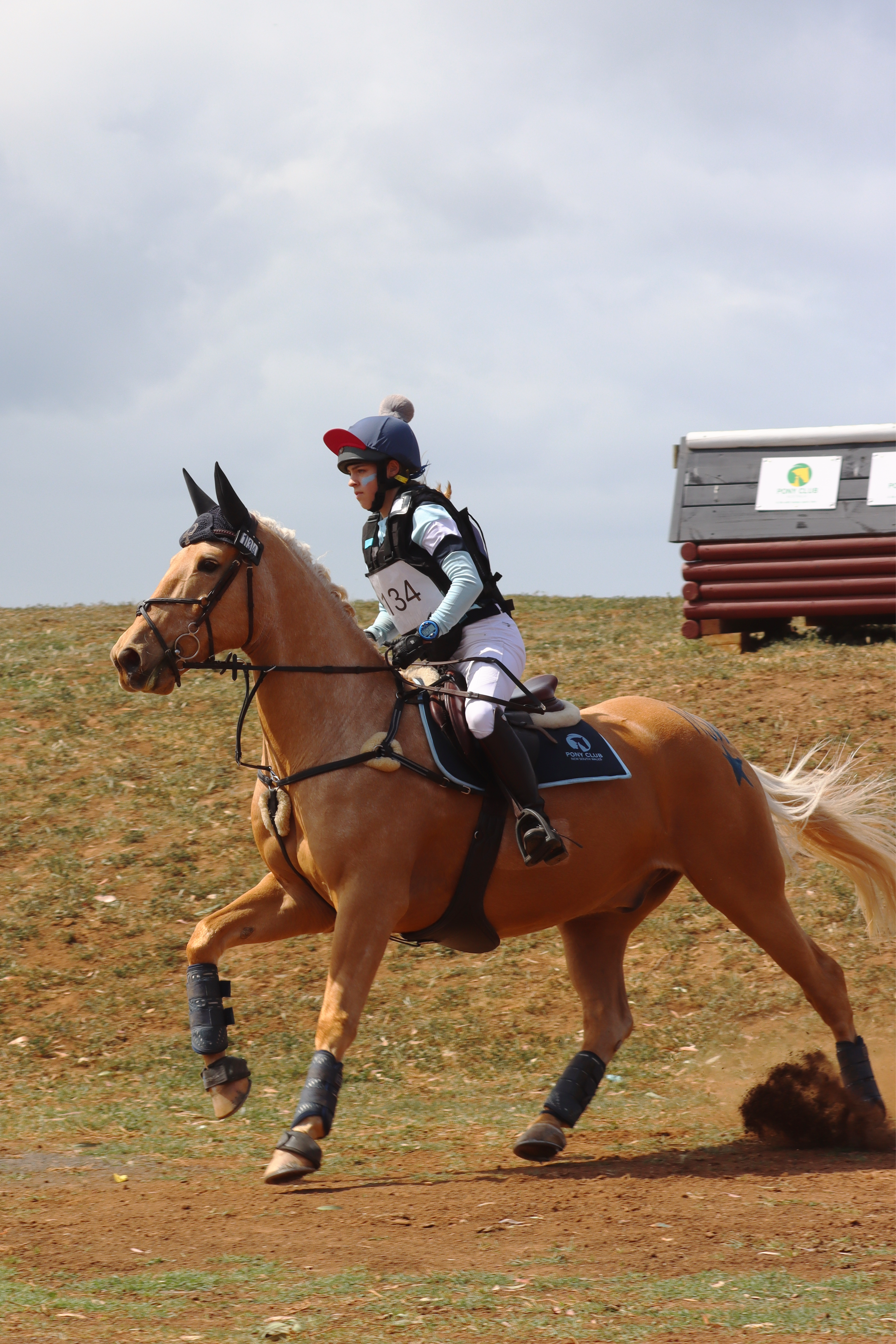 Pony club rider on course