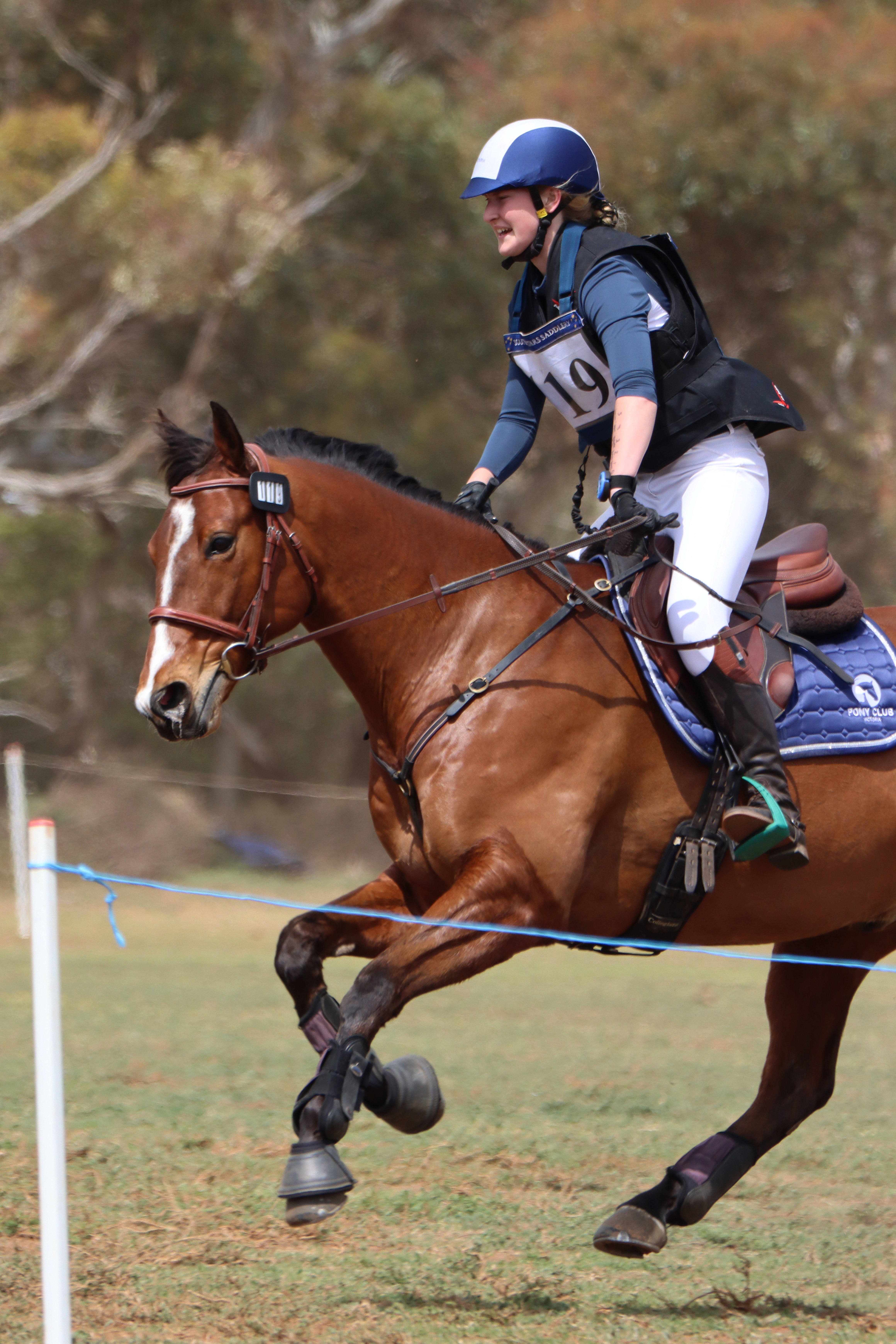 Pony club rider on course