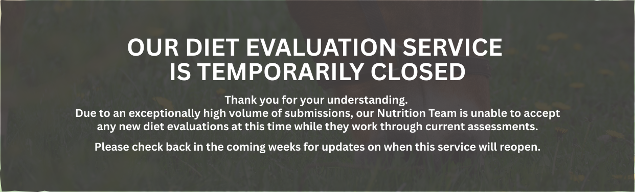 Our Diet Evaluation Service is currently closed (1)